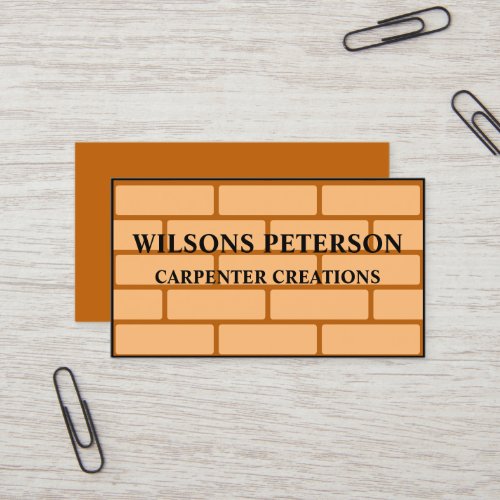 Stylish Modern Wooden Carpentry Professional  Business Card