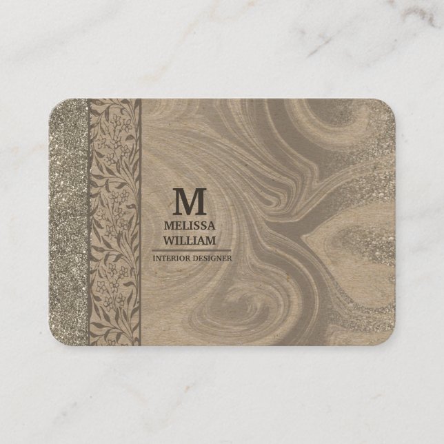 Stylish Modern Wooden Craft Paper Business Card (Front)