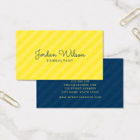 Stylish Modern Yellow and Blue Stripes Business Card
