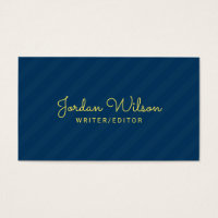 Stylish Modern Yellow & Blue Stripes Social Media Business Card