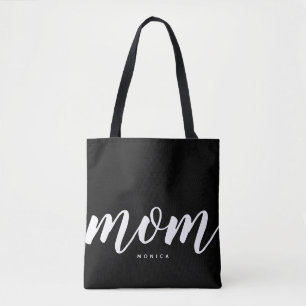 Stylish Mom Modern Minimalist Black Tote Bag