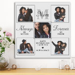 Stylish MOM Personalized Monogram 5 Photo Collage Faux Canvas Print<br><div class="desc">Surprise mom this mothers day with a personalized 5 photo unique mother poem & monogram room canvas. "Always My Mother, Forever My Friend" Personalize this mom plaque with favorite photos, message and name.. Visit our collection for the best mom mother's day gifts and personalized mom gifts. COPYRIGHT © 2022 Judy...</div>