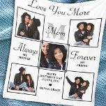 Stylish MOM Personalized Monogram 5 Photo Collage Fleece Blanket<br><div class="desc">Surprise mom this mothers day with a personalized 5 photo unique mother poem & monogram blanket. " Love You More" - "Always My Mother, Forever My Friend" Personalize this mom blanket with favorite photos, message and name.. Visit our collection for the best mom mother's day gifts and personalized mom gifts....</div>