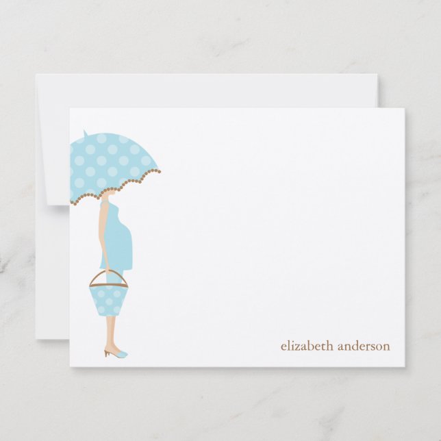 Stylish Mom to Be Baby Shower Flat Thank You Cards (Front)