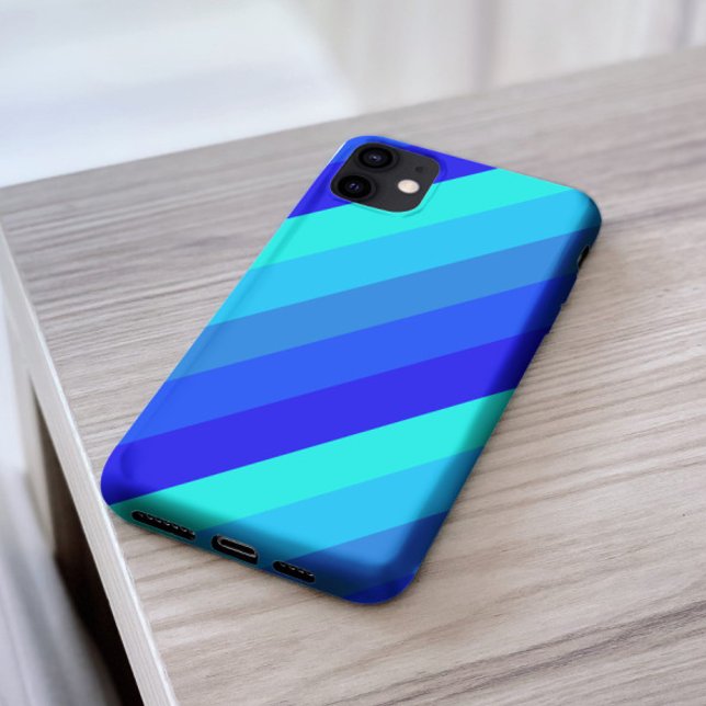 Stylish monochrome Blue Stripes aesthetic Case-Mate iPhone Case (Creator Uploaded)
