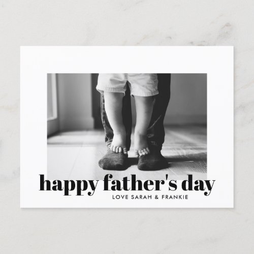 Stylish Monochrome Photo  Happy Fathers Day Invitation Postcard