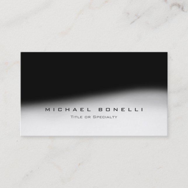 Stylish Monogram Black Gray Trendy Business Card (Front)