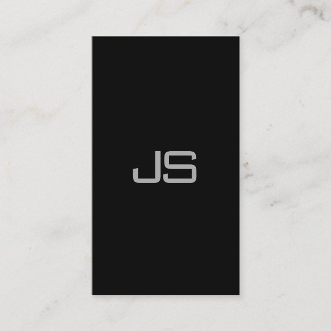 Stylish Monogram Black White Modern Sleek Design Business Card (Front)