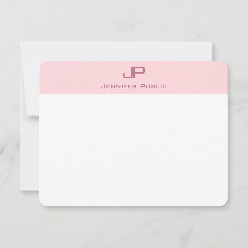 Stylish Monogram Blush Pink Minimalist Template