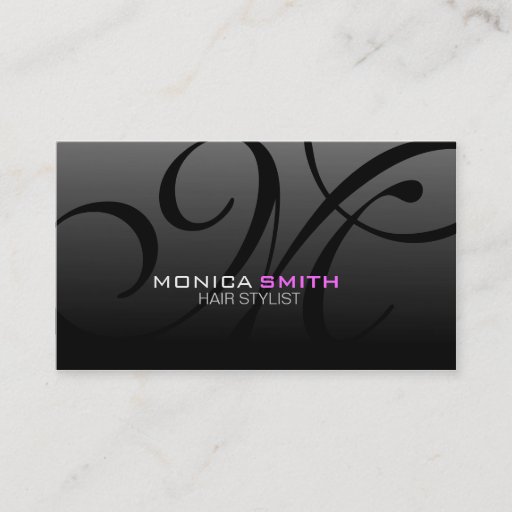 Customizable Stylish Monogram Business Card Two Sided