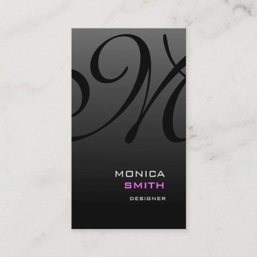 Customizable Stylish Monogram Business Card Two Sided