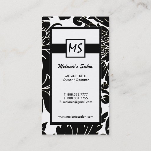 Customizable Stylish Monogram Business Cards