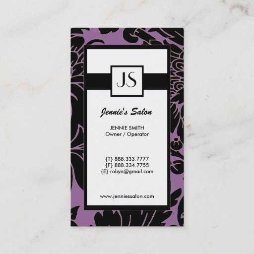 Customizable Stylish Monogram Business Cards