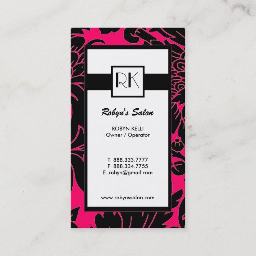 Customizable Stylish Monogram Business Cards