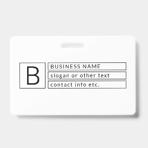 Stylish Monogram & Business Name (or other text) Badge