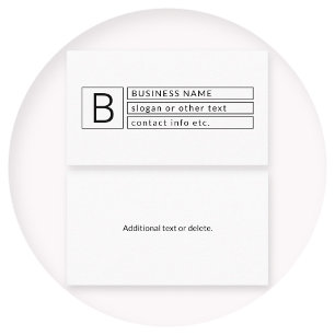 Stylish Monogram & Business Name (or other text) Card