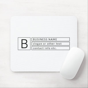 Stylish Monogram & Business Name (or other text) Mouse Pad