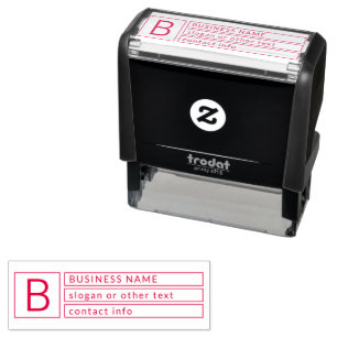 Stylish Monogram & Business Name (or other text) Self-inking Stamp