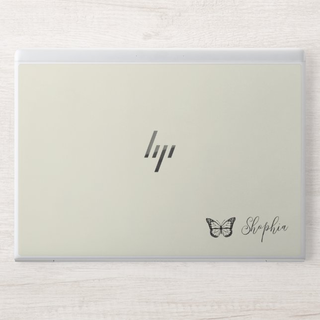 Stylish Monogram Butterfly HP Laptop Skin (Front)