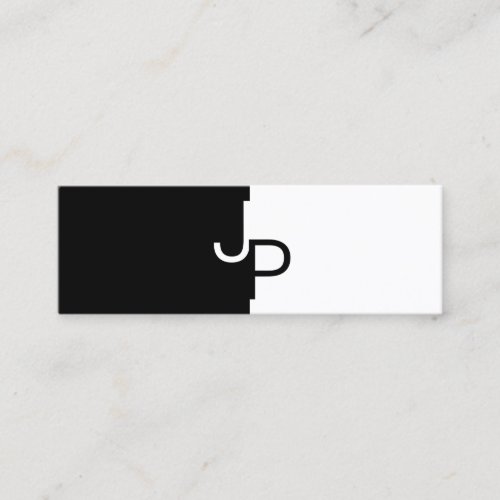 Stylish Monogram BW Black White Modern Template Mini Business Card