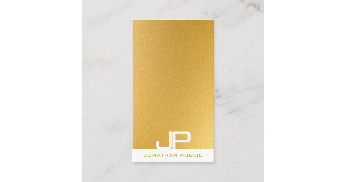 Stylish Monogram Elegant Modern Gold Template Business Card | Zazzle
