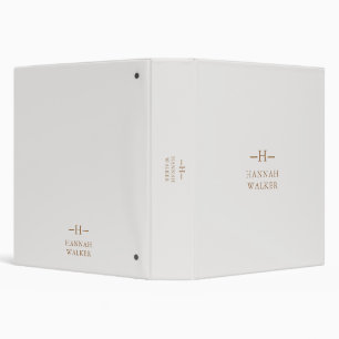 Stylish Monogram Gold Script 3 Ring Binder