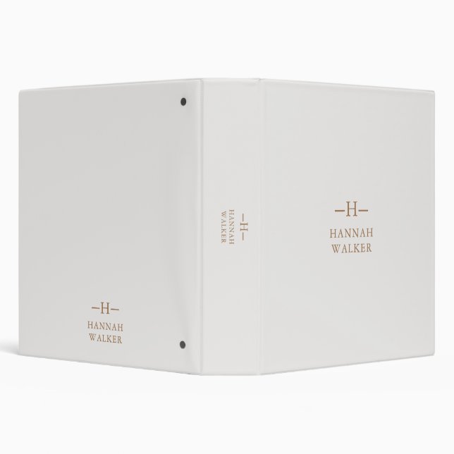 Stylish Monogram Gold Script 3 Ring Binder (Background)