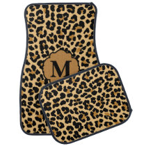 Stylish Monogram Leopard Print Custom Car Mats Stylish Monogram Leopard Print Custom Car Mats