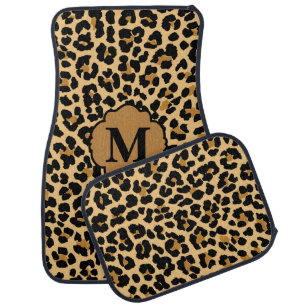 Stylish Monogram Leopard Print Custom Car Mats