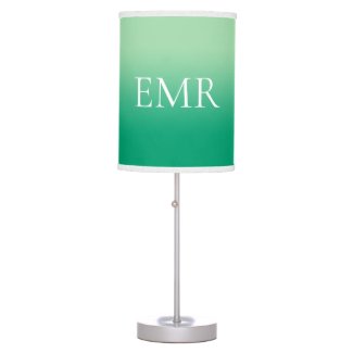 Stylish Monogram Light to Dark Green Gradient Table Lamp