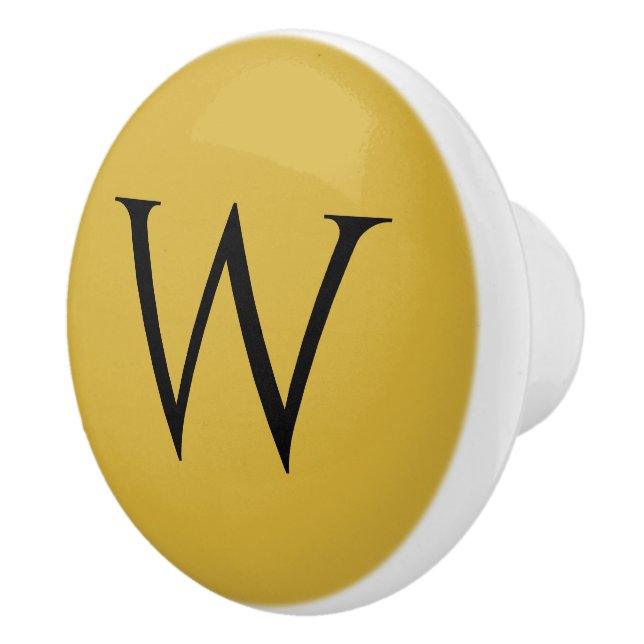 Stylish Monogram M Gold Ceramic Furniture Knob (Right)