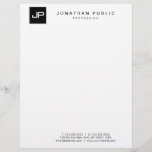 Stylish Monogram Minimalist Template Modern Trendy Letterhead<br><div class="desc">Stylish Monogram Minimalist Template Modern Trendy Elegant Black White Letterhead.</div>