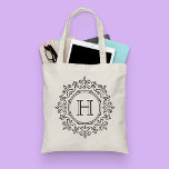 Stylish Monogram Modern Black and White Tote Bag<br><div class="desc">Stylish Monogram Modern Black and White Tote Bag by Girly-Girl-Graphics at Zazzle: Customize this stylishly minimalistic, whimically elegant, and uniquely chic, fashionable vintage Victorian-style ornate logo wreath with a trendy modern monogram initial typography tote bag makes a perfect birthday, christmas, graduation, wedding, or any day party gift and share with...</div>