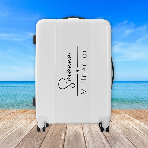 Stylish Monogram Modern Minimalist Elegant Script Luggage