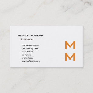 Stylish Monogram Modern Minimalist Plain Business Card