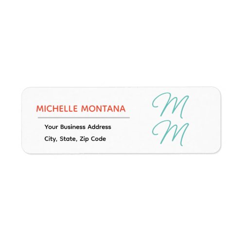 Stylish Monogram Modern Minimalist Plain Label