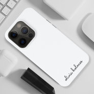 Stylish Monogram | Modern Minimalist White Script Iphone 15 Pro Case at Zazzle