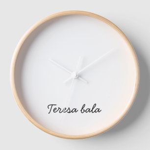 Stylish Monogram Modern Minimalist White Script Clock