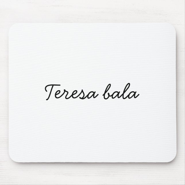 Stylish Monogram Modern Minimalist White Script Mouse Pad (Front)