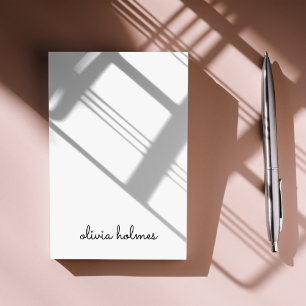 Stylish Monogram Modern Minimalist White Script Post-it Notes