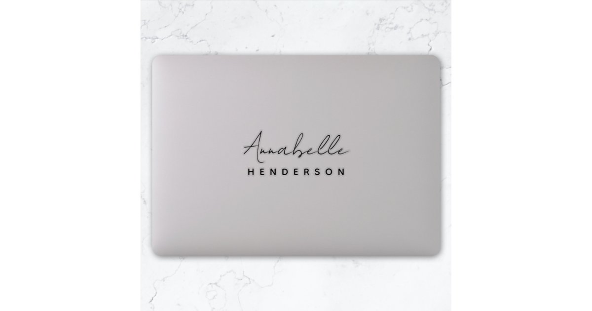 Stylish Monogram | Modern Script Laptop Sticker | Zazzle