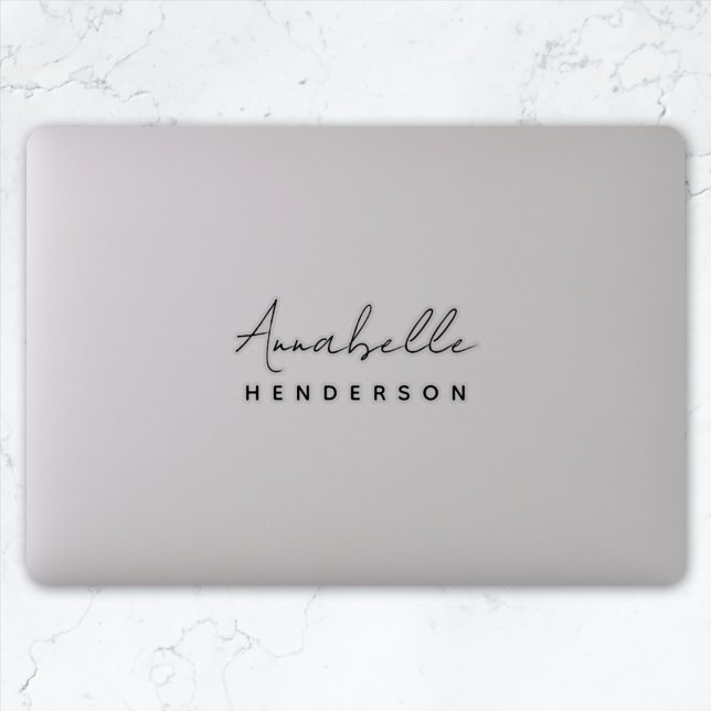 Stylish Monogram | Modern Script Laptop Sticker (Creator Uploaded)