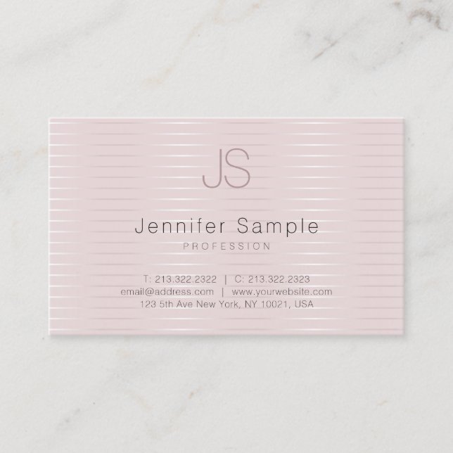 Stylish Monogram Modern Template Beauty Salon Business Card (Front)