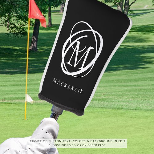 Stylish Monogram Name Custom Colors Golf Head Cover