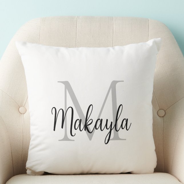 Stylish Monogram Name  Throw Pillow (Creator Uploaded)