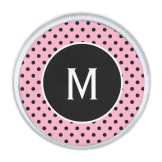 Stylish Monogram Pink and Black Lapel Pin