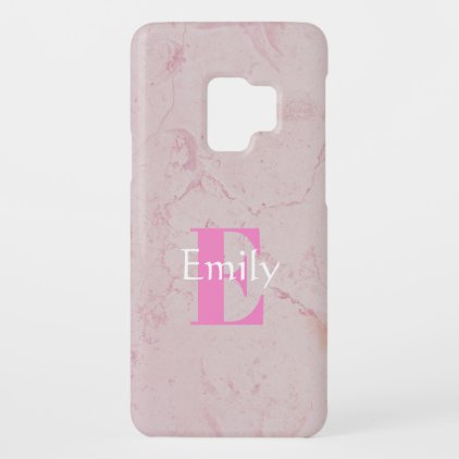 Stylish Monogram Pink Marble Case-Mate Samsung Galaxy S9 Case