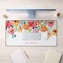 Stylish Monogram Pink Watercolor floral