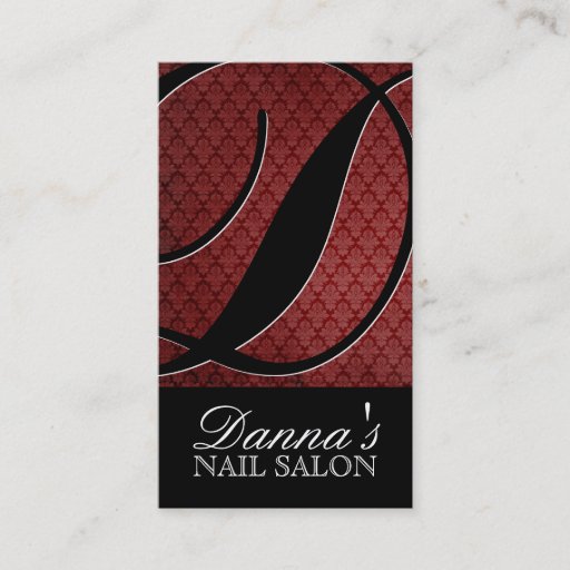 Customizable Stylish Monogram Salon Business Cards