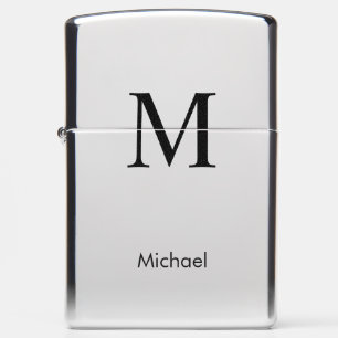 Stylish Monogram Silver Chrome Zippo Lighter